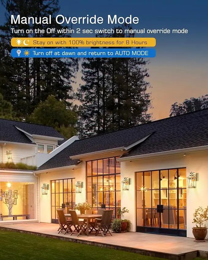 VIANIS Gold Outdoor Wall Lights with Motion Sensor, Dusk to Dawn Outside Porch Lights Lantern, Waterproof Weather Resistant Exterior Lights for House, Doorway, Garden, Home with Clear Glass Shade by GreenHaven Gardens
