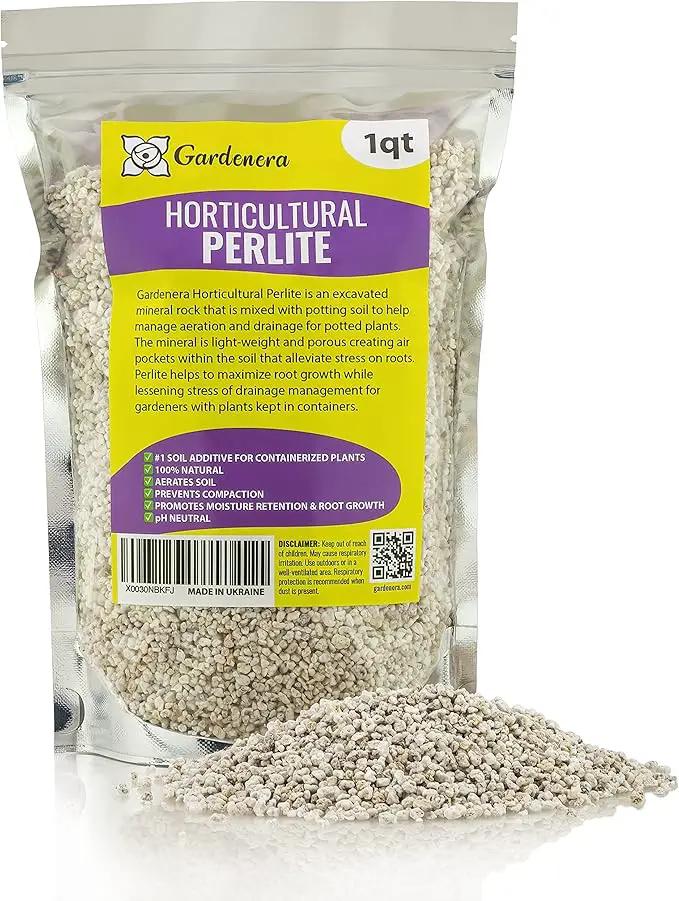 Organic Perlite - Medium/Fine Grade (1 Quart Bag) Horticultural Soil Amendment for Indoor & Outdoor Container Plants for Drainage Management and Enhanced Growth by GreenHaven Gardens