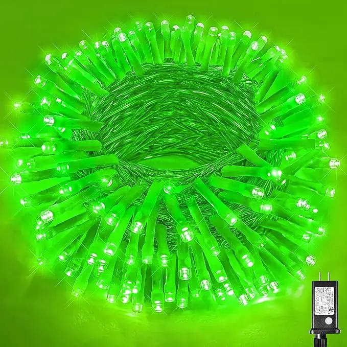 200 LED Green String Lights, 66ft Green Lights Outdoor for St Patricks Day Decorations Clear Wire 8 Modes Waterproof Plug in Twinkle Fairy Light for Indoor Christmas Tree Room Party Decor by GreenHaven Gardens