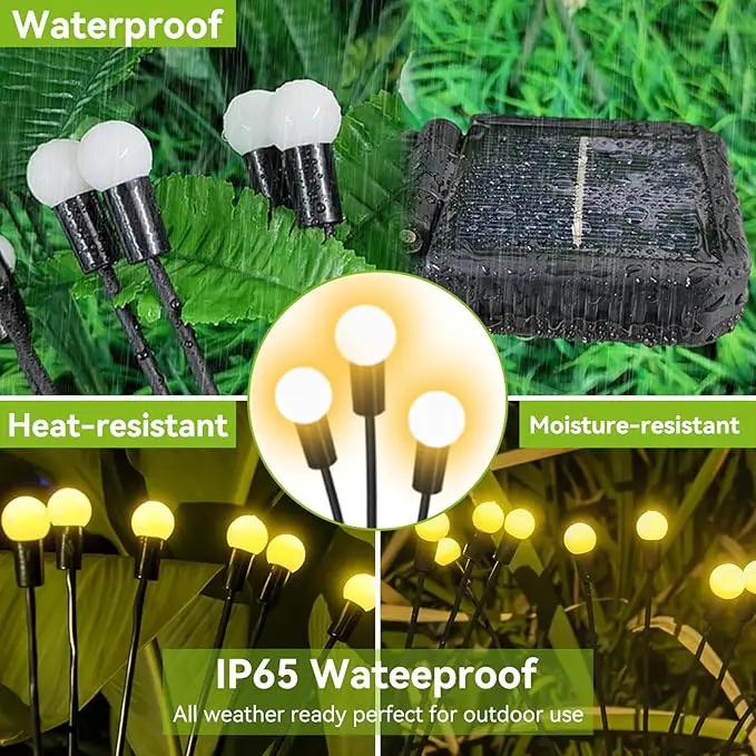 Solar Garden Lights Outdoor Waterproof, 2 Pack 16 LED Decorative Solar Swaying Lights, Solar Firefly Lights Outdoor Garden Decor Lights for Garden Gifts for Pathway Party Christmas, Warm White by GreenHaven Gardens