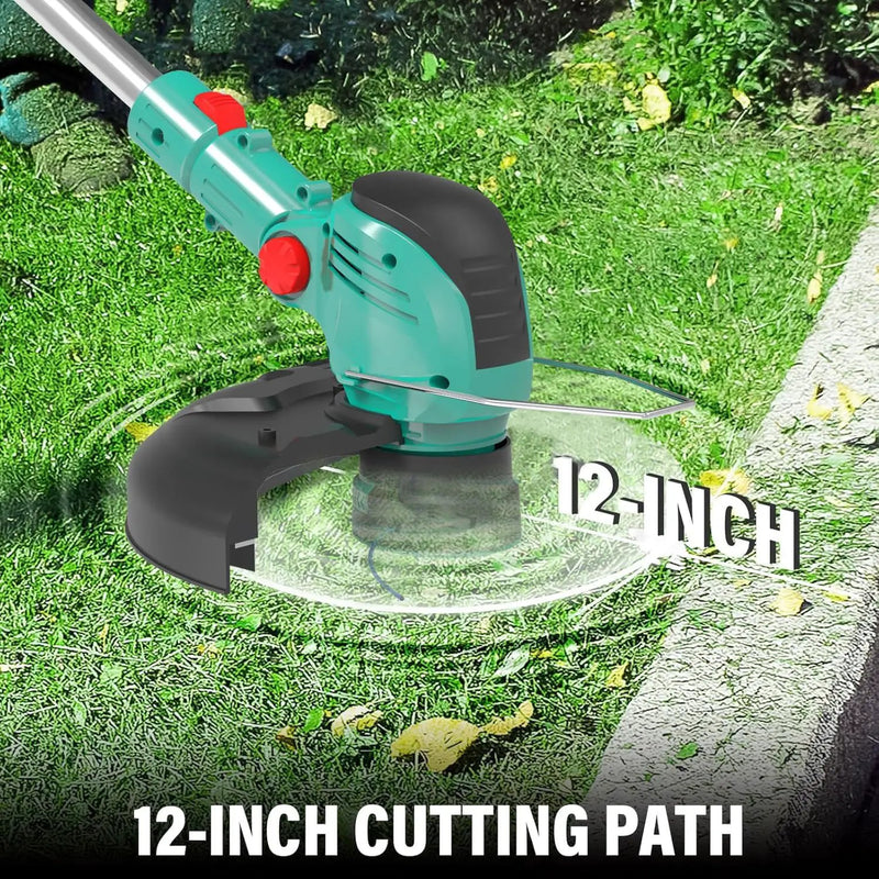 Electric Weed Wacker Cordless,21V Electric Weed Cordless Eater Battery Powered with 2 x 4.0Ah Batteries, 3-in-1 Grass Trimmer/Edger/Brush Cutter, String Trimmer, Adjustable Shaft by GreenHaven Gardens