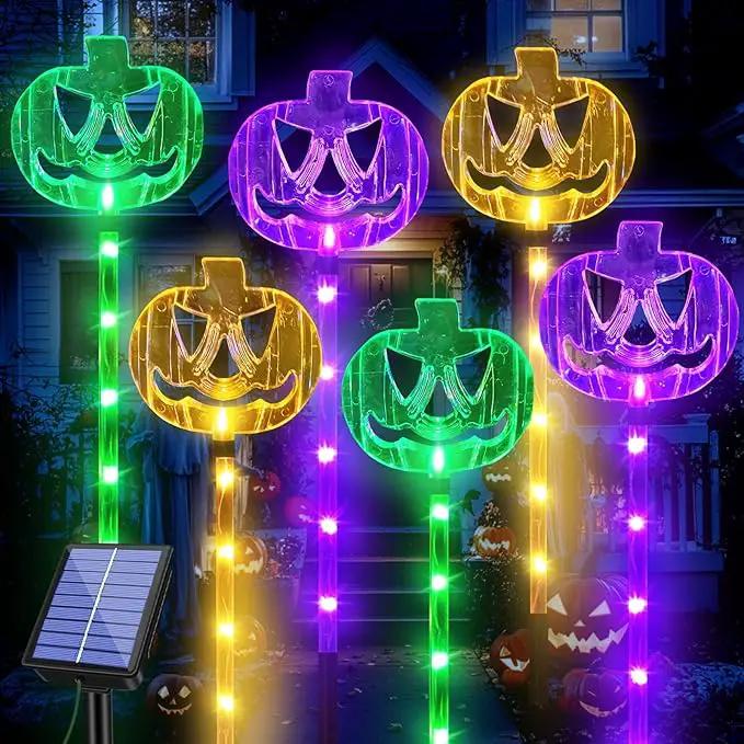 6-Pack Solar Halloween Pumpkin Garden Stake Lights for Halloween Decorations,Solar Halloween Yard Stake Outdoor Waterproof Halloween Lighted Pumpkin Lights for Garden Patio Yard Pathway Grave(6 Pack) by GreenHaven Gardens