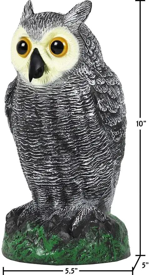 Galashield Owl Decoy | Plastic Owls to Scare Birds Away | Owl Statue for Garden & Outdoors - Pack of 3 by GreenHaven Gardens