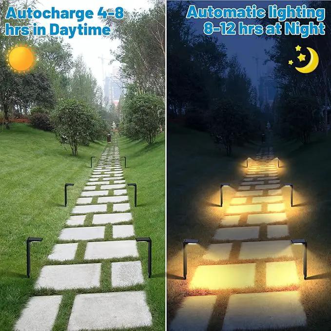 Sunvivo Solar Pathway Lights,2 Modes(Cool White or Warm White),Bright Solar Path Lights Outdoor Waterproof,Perfect Elegant Guide Light or Deco for Yard,Garden,Lawn,Sideway,Driveway,Walkway (2Pack) by GreenHaven Gardens
