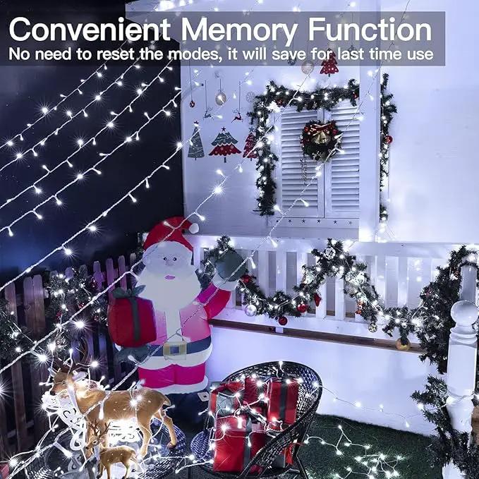 Ollny Christmas Lights Outdoor Waterproof, 1000LED 328FT Super Long String Lights with Remote 3 Timer, Plug in 8 Modes Fairy Light for Outside House Bedroom Xmas Decorations, Cool White by GreenHaven Gardens
