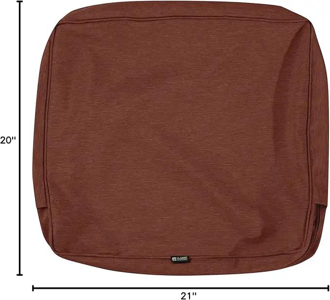 Classic Accessories Montlake Water-Resistant 21 x 20 x 4 Inch Patio Lounge Back Cushion, Heather Henna Red, Outdoor Loveseat Cushions by GreenHaven Gardens