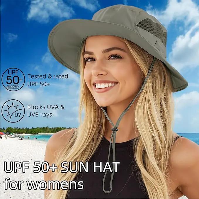 Connectyle Women's UPF 50+ Sun Hat UV Protection Wide Brim Bucket Hat Summer Beach Hats Fishing Hiking Outdoor Safari Hats by GreenHaven Gardens