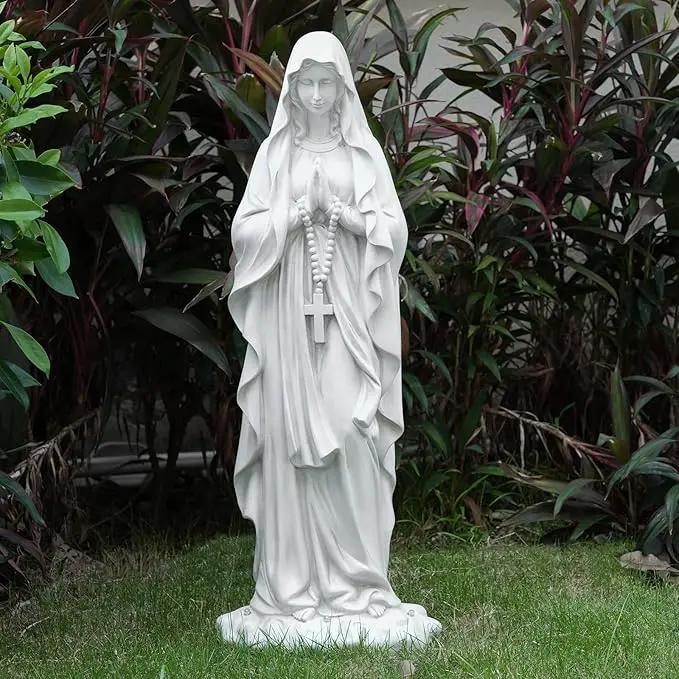 Virgin Mary Statue 31.49 Inch Religious Garden Statue Solar Mary Statue Outdoor Yard Patio Deck Home Entryway Hallway Sculpture by GreenHaven Gardens