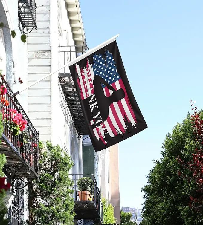 Veteran Military Garden Flag Thank You Veterans Flag for Military Soldiers Boots Memorial Day, 3x5 Ft Double Sided Christian Banners with Brass Grommets Outdoor House Decorations Flag by GreenHaven Gardens