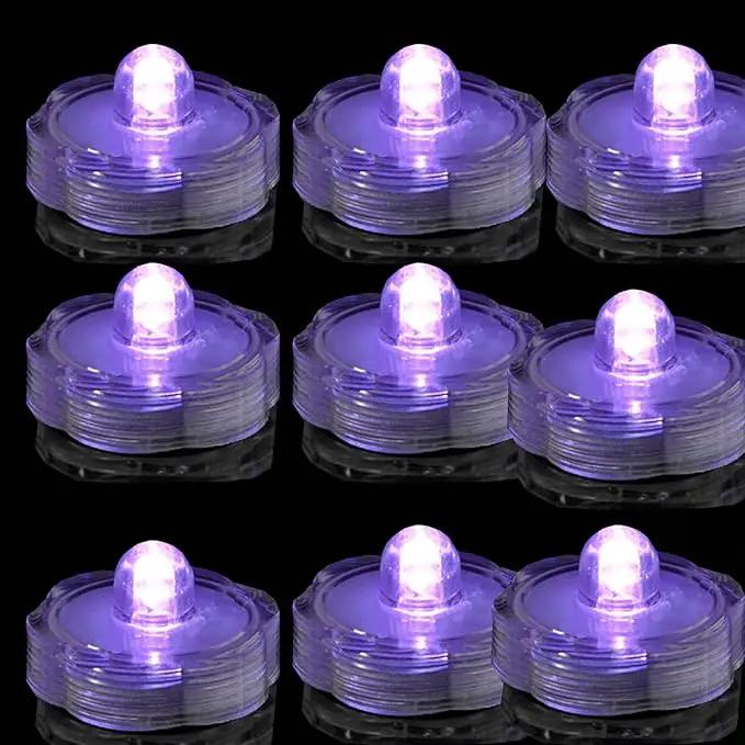 Bright LED Floral Tea Light Vase Submersible Lights for Party Wedding (Purple, 20 Pack) by GreenHaven Gardens