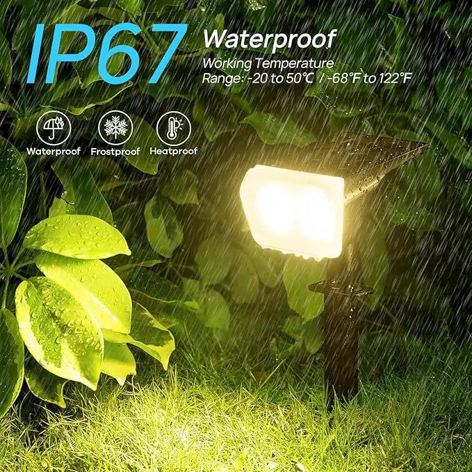 Consciot Solar Spot Lights Outdoor Waterproof, 24 LED Dusk-to-Dawn Solar Spotlight, 2 in 1 Adjustable Wall Lights, Warm White Solar Landscape Spotlights for Garden Yard Wall Walkway, 4 Pack by GreenHaven Gardens