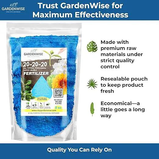 20-20-20 Water-Soluble Fertilizer – Powder for Liquid Plant Food for Indoor & Outdoor Plants, Orchids, Vegetables, Lawns, Flowers – 20 20 20 Fertilizer 4 Quarts (8 lbs) by GreenHaven Gardens