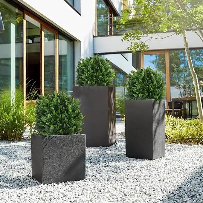 22''T Artificial Cedar Topiary Ball Tree 2 Pack, Outdoors Artificial Shrubs Faux Plants Uv Rated Perfect for Outdoor, Indoor - Easy to Install. by GreenHaven Gardens