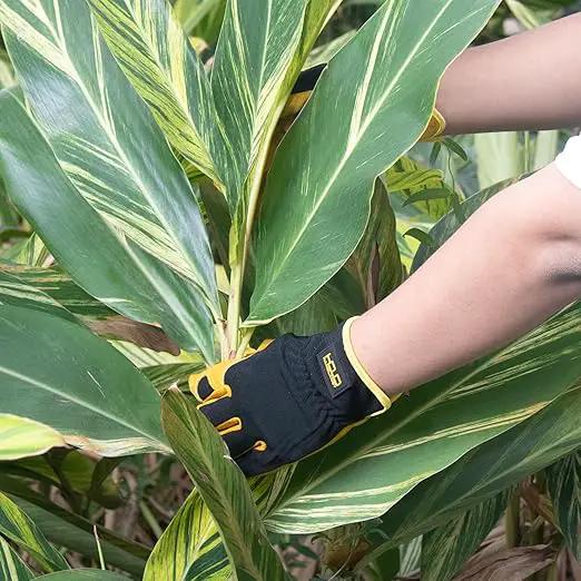 HLDD HANDLANDY Garden Gloves Men, Leather Work Gloves for Men & Women, Cowhide Gardening Gloves Utility Work Gloves for Mechanics, Construction, Driver (XL, Yellow) by GreenHaven Gardens