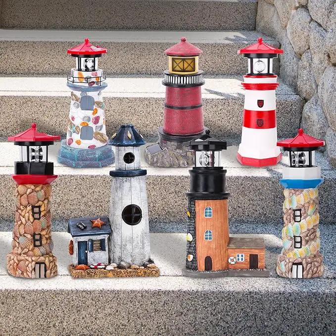 Solar Powered Lighthouse,Village Christmas Decor,Christmas Village Building Waterproof Statue Lighthouse Lamp for Yard Lawn Patio Gifts by GreenHaven Gardens