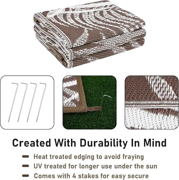 HiiARug Outdoor Rug 5x7Ft Outdoor Plastic Straw Rug Waterproof Outdoor Rugs for Patios Clearance Reversible Patio Mat Outdoor Carpet for Patio Camping Porch Deck RV Camper Backyard by GreenHaven Gardens
