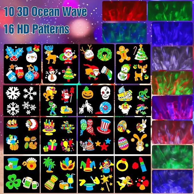 Christmas Projector Lights Outdoor, Holiday Projector With Remote Control Timer, 26 HD Effects (3D Ocean Wave & Patterns) Waterproof Landscape for Halloween Party Decorations by GreenHaven Gardens