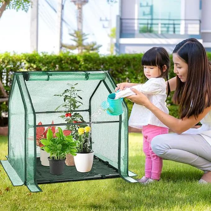 U'Artlines Portable Mini Greenhouse Small Green House with Waterproof Pad 36x18x33 Inch Plant Cover Tent for Garden Small Plants Indoor Outdoor, Green PE by GreenHaven Gardens