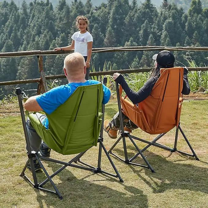 Timber Ridge Hammock Camping Chair with Adjustable Backrest, Heavy Duty Folding Hammock Chair Supports 300lbs, Portable Hammock Chair for Camping, Travelling and Patio, Green by GreenHaven Gardens