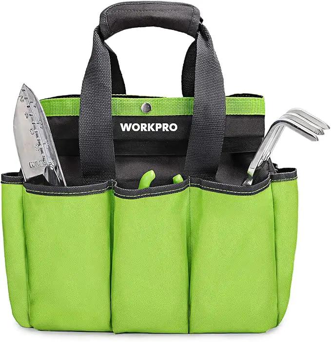 WORKPRO Garden Tool Bag, 8 Pockets Gardening Bag, Heavy Duty Oxford Garden Tote Caddy (Tools NOT Included), 12" x 12" x 6" by GreenHaven Gardens