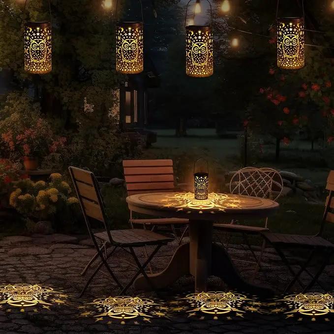 VIHOSE 4 Pack Owl Solar Lanterns Owl Solar Lights Outdoor Garden Waterproof Lights Hanging Garden Decor for Patio Yard Deck Porch Balcony Lawn Gardening Decoration Gifts by GreenHaven Gardens