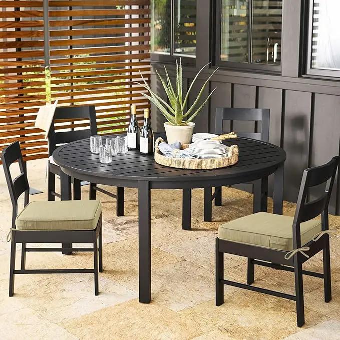 Outdoor Square Corner Seat Cushion, 19"x19"x3", Set of 4, Non Slip Seat Cushion Pads with Removable Cover for Patio Furniture, Garden Yard Lawn, Warm Taupe by GreenHaven Gardens