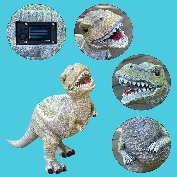 Outdoor Solar Statue Garden Decor, Dinosaur Garden Statues Outdoor Patio Lawn, Balcony Decoration, Solar Garden Outdoor Dinosaur Statues with LED Lights, Unique Gifts for Women by GreenHaven Gardens