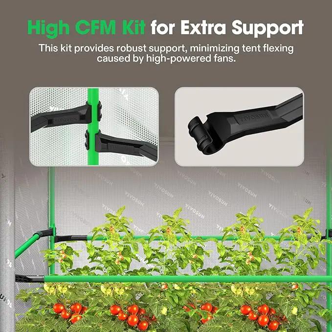 VIVOSUN P888 96"×96"×80" PRO Grow Tent, with Thick 1 inch Poles, Strengthened High Reflective Mylar Oxford Fabric, Extra Hanging Bars & High CFM Kit for Hydroponics Indoor Plant for VS4000×4 by GreenHaven Gardens