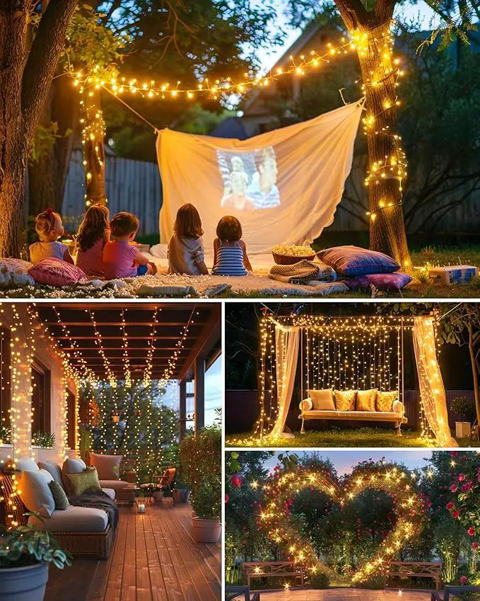 Brightown Solar String Lights for Outside, 2 Packs Total 39.2Ft 480 LED Solar Fairy Lights for Outdoor Waterproof, Firecracker Twinkle Lights with 8 Modes for Patio Party Garden Yard Home, Warm White by GreenHaven Gardens