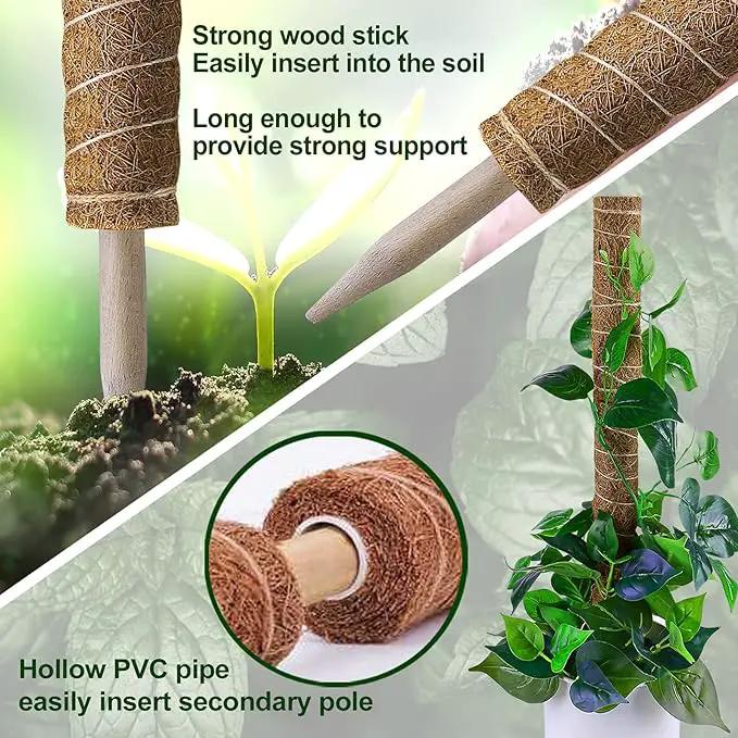 Moss Pole 58.7 Inch - Monstera Plant Support 5 Pack, 17.5" and 12" Plant Stakes for Indoor Plants Coco Coir Moss Pole Sticks for Climbing Potted Live Plants, Pothos, Philodendron by GreenHaven Gardens