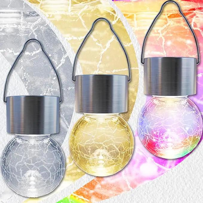 GIGALUMI 8 Pack Solar Outdoor Lights, Solar Hanging Lights for Christmas Decoration-Cracked Glass Solar Lights Outdoor Waterproof for Garden, Yard, Fence, Tree（Warm White） by GreenHaven Gardens