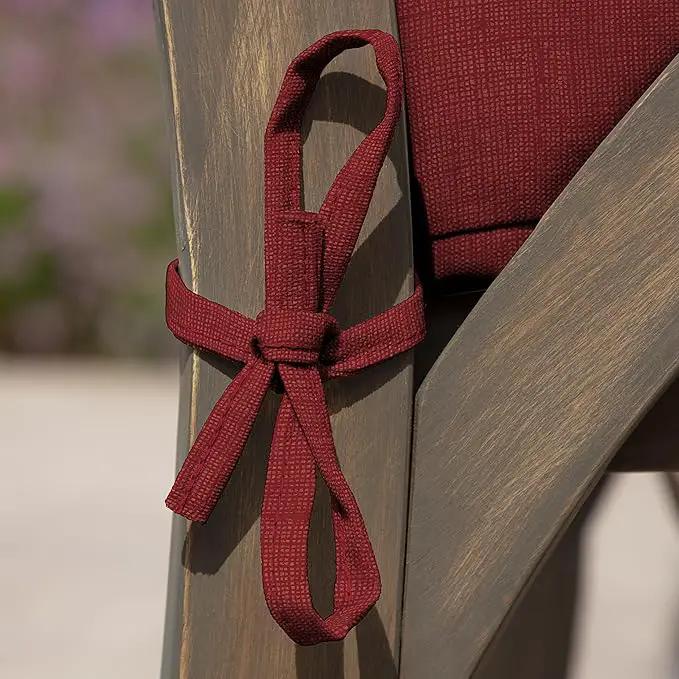 Arden Selections Outdoor Wicker Chair Cushion, 20 x 18, Rain-Proof, Fade Resistant 21 x 21, Ruby Red Leala (Pack of 4) by GreenHaven Gardens