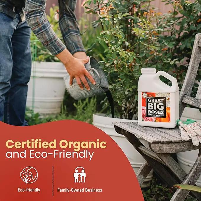 Great Big Roses – Soil and Rose Fertilizer Booster to Grow The Best Roses and Flowers; Rose Food Compost Extract for Rose Bush, 2.5 Gallon Concentrate (Makes 80 Gallons) by GreenHaven Gardens