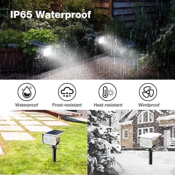 nipify 10 Pack Solar Lights Outdoor Waterproof, 3 Modes Motion Sensor Spot Lights,Solar Powered Spotlights 2-in-1 Auto On/Off Landscape Lighting for Outside Yard Wall Garden, Cool White by GreenHaven Gardens