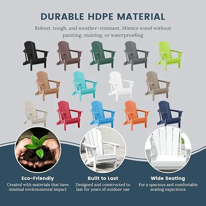 Westin Outdoors Laguna WO Home Outdoor Adirondack Folding Chair Lounger Seat Traditional Retro Home Furniture for Beach, Balcony, Backyard, Lawn, Patio, Pool, Deck, Garden (White) by GreenHaven Gardens
