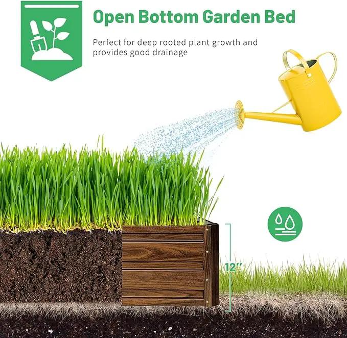 SnugNiture 2 Pcs 8x4x1FT Raised Garden Bed Galvanized Planter Garden Boxes Outdoor, Deep Root Planter Raised Bed for Vegetables Flowers Herbs,Brown by GreenHaven Gardens