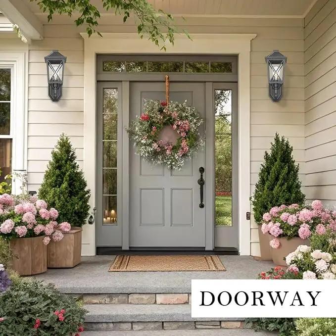 Darkaway Outdoor Wall Light Fixture,2pcs Outside Porch Lights Wall Mounted Seeded Glass Exterior Waterproof Lantern Modern E26 Socket Wall Sconce Lighting for Front Door Yard Patio by GreenHaven Gardens