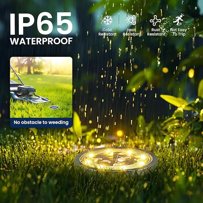 SOLPEX 2 Pack Solar Ground Lights Outdoor Waterproof, Solar Powered Pathway Lights, Landscape Lighting for Garden Walkway Driveway Backyard Decor (Warm White) by GreenHaven Gardens