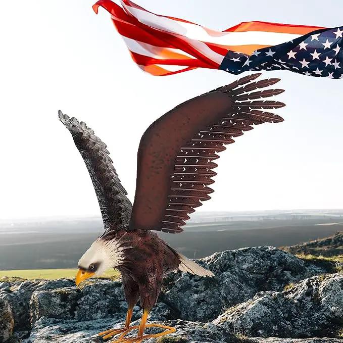 chisheen Bald Eagle Statue Outdoor Garden Sculpture Metal Yard Art Lawn Decorations,Large Eagle Figurines and Statues by GreenHaven Gardens