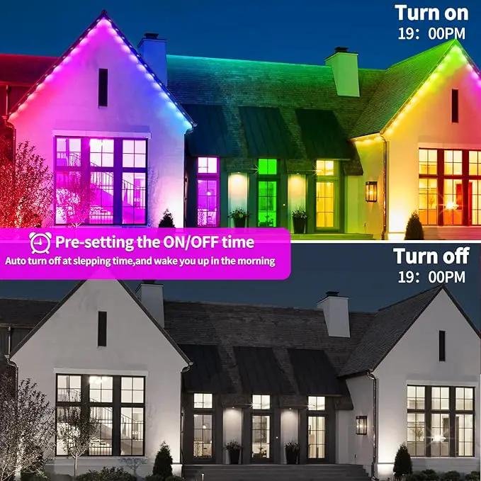 300ft Permanent Outdoor Lights, RGB LED Eaves Lights,IP67 Waterproof LED Eaves Light for Christmas,Halloween Decor,Outdoor Decor,Garden Décor（2 Rolls of 150ft） by GreenHaven Gardens