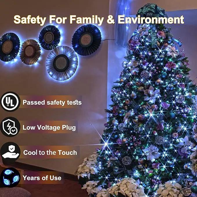 66FT Christmas Decorative Lights, Connectable 200 LED Green Wire Fairy String Lights Plug in, 8 Lighting Modes LED String Lights, for Indoor Outdoor Xmas Tree Wedding Party Decoration Cool White by GreenHaven Gardens
