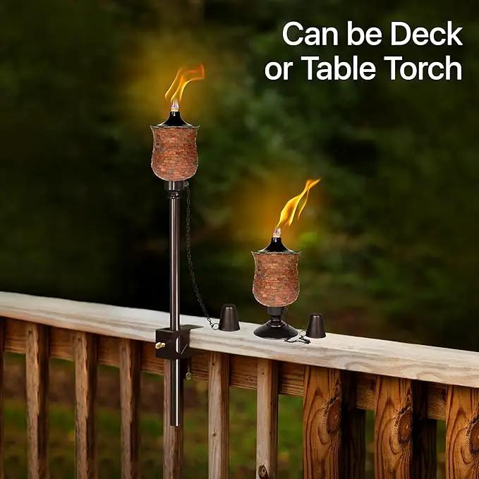 Deco Window 2 Pcs Garden Torch for Outdoor 4-in-1 Convertible Table Torch Citronella Oil Lamp for Backyard Patio Deck Table Top & Ground Installation (Mosaic) by GreenHaven Gardens