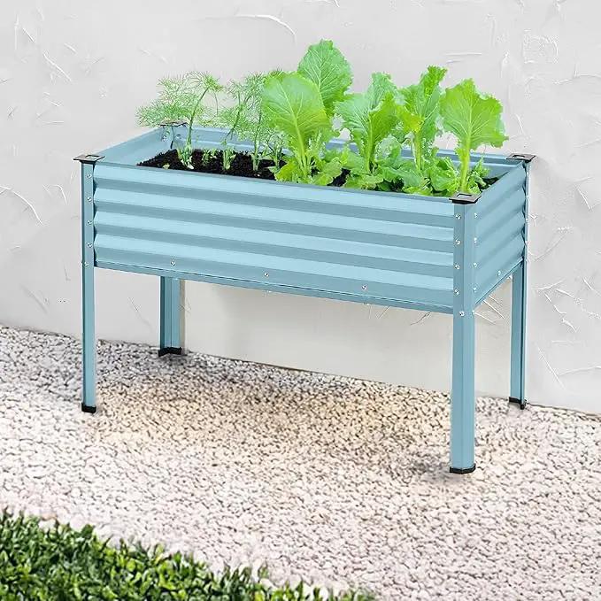 Best Choice Products 48x24x30in Galvanized Raised Garden Bed, Metal Elevated Planter Box, Vegetable Garden for Backyard, Patio, Balcony - Mist Blue by GreenHaven Gardens