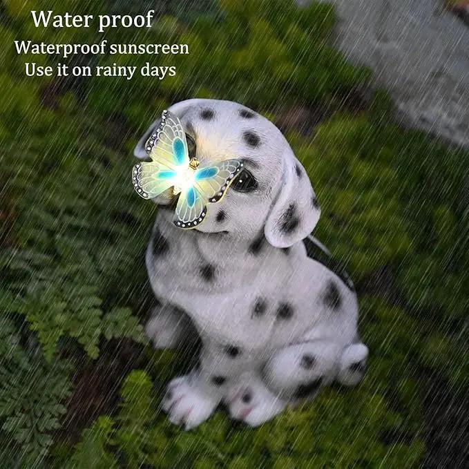 Dog Garden Figurines Outdoor Decor Solar Statue with LED Lights for Patio Lawn Yard Art Decoration Housewarming Garden Gift by GreenHaven Gardens