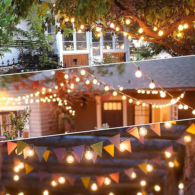 Outdoor String Lights 300FT Waterproof Globe String Lights with 150+4 Shatterproof G40 LED Bulbs,Dimmable Connectable Patio Lights String for Hanging Bistro Backyard Gazebo,2-Pack x 150 FT by GreenHaven Gardens