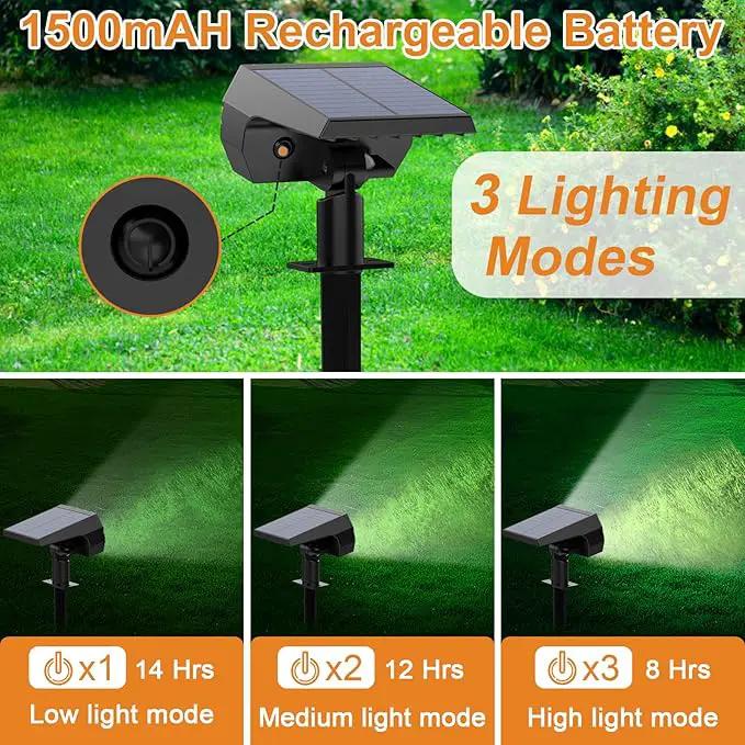 WELALO Solar Spot Lights Outdoor, [6 Pack/52 LED/3 Modes] 2-in-1 Solar Landscape Spotlights, Solar Powered Security Lights, IP65 Waterproof Wall Lights for Walkway Yard Garden Driveway(Cool White) by GreenHaven Gardens