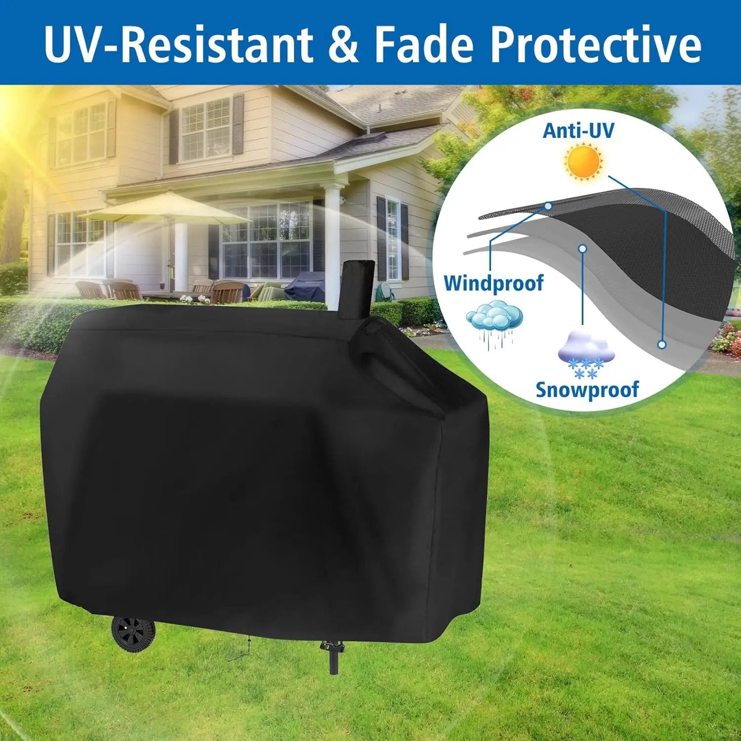 Charcoal Grills Cover for Royal Gourmet CC1830W 30 Barrel Charcoal Grill&for CC1830S Charcoal Grill, Heavy Duty Waterproof Cover, Outdoor BBQ Grilling Cover by GreenHaven Gardens