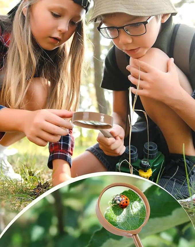ROBUD Dual Kids Explorer Kit, Bug Catcher Kit with Bags Kit, Green Outdoor Exploration Set for Camping, Montessroi Toy for Kids Coming Closer to Nature，WRP29 by GreenHaven Gardens