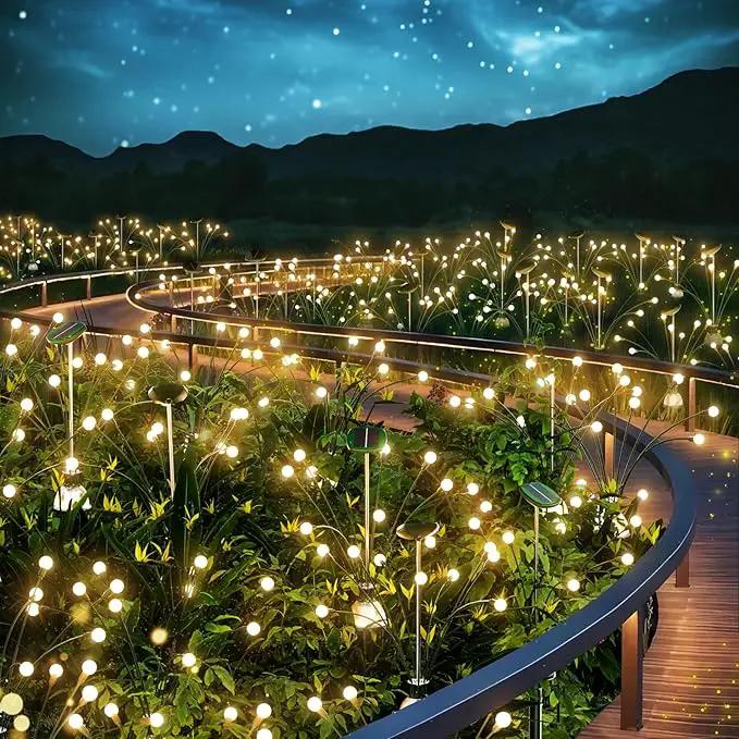 HIGH Power Solar Garden Lights Outdoor, 2 Pack 18 LED Solar Firefly Lights Fairy Swaying by Wind for Outside, IP67 Waterproof, for Patio Garden Yard Walkway Sidewalk, Green by GreenHaven Gardens