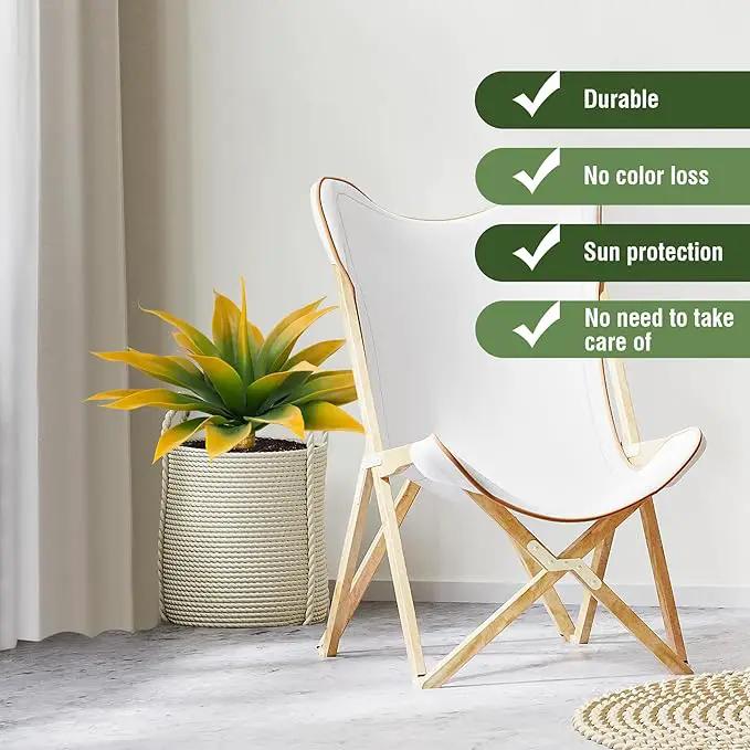 Artificial Agave Plants,Large UV Resistant Fake Agave Planters for Indoor and Outdoor Decorating Tropical Plant Succulents Greenery Indoor Decor (2Pack,18" Yellow)